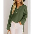 thumbnail image 2 of Sherrylily Fall Women Oversized Sweaters Batwing Long Sleeve Loose V Neck Henley Pullover Knit Jumper S-XL, 2 of 7