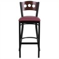 thumbnail image 4 of Flash Furniture Hercules 32" Upholstered Bar Stool in Walnut and Burgundy, 4 of 4