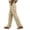 Khaki, variant on hoksml Women Drawstring Elastic Waist Straight Cotton Pants Eyelet Embroidery Cutout Ankle Loose Trousers for Daily Wear