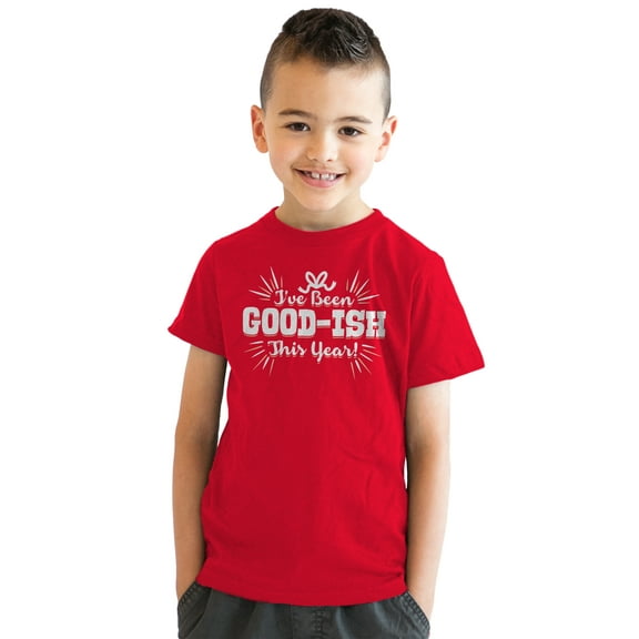Youth Ive Been Goodish This Year T Shirt Funny Christmas Holiday Party Tee