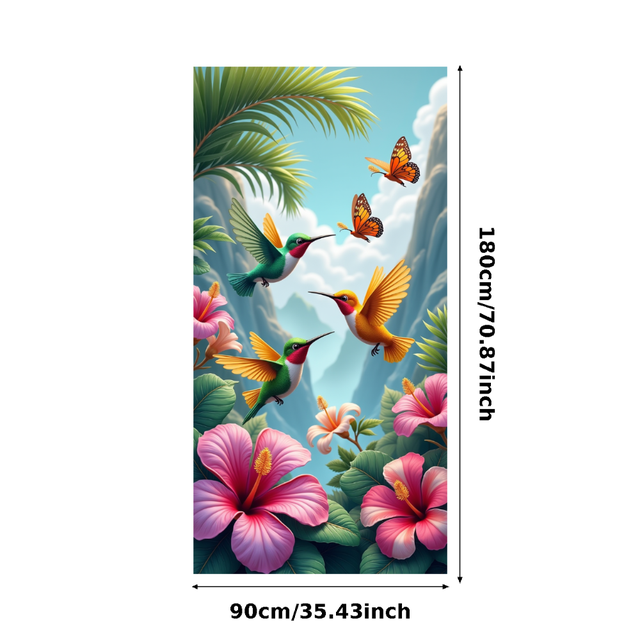 Bannière Nature Oiseaux Tropicaux Design Coloré pour Décoration Extérieure Jungle Fête Toile de Fond