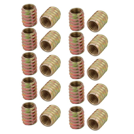 

Unique Bargains 20pcs M10x18mm Furniture Assortment Non-Flange Threaded Insert Nut for Wood