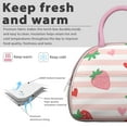 thumbnail image 3 of Lunch Bag Women Insulated Lunch Box Reusable Leakproof Large Cooler Tote for Women Men Adults with Side Pockets for Work Office Picnic Strawberry, 3 of 7