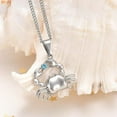thumbnail image 5 of Crystal Crab Urn Necklace for Ashes for Women Birthstone Necklace Stainless Steel Ashes Keepsake Mini Urn Jewelry, 5 of 7