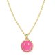 thumbnail image 1 of Collares con caras sonrientes Collar con cara feliz esmaltada Collar rosa, 1 of 2