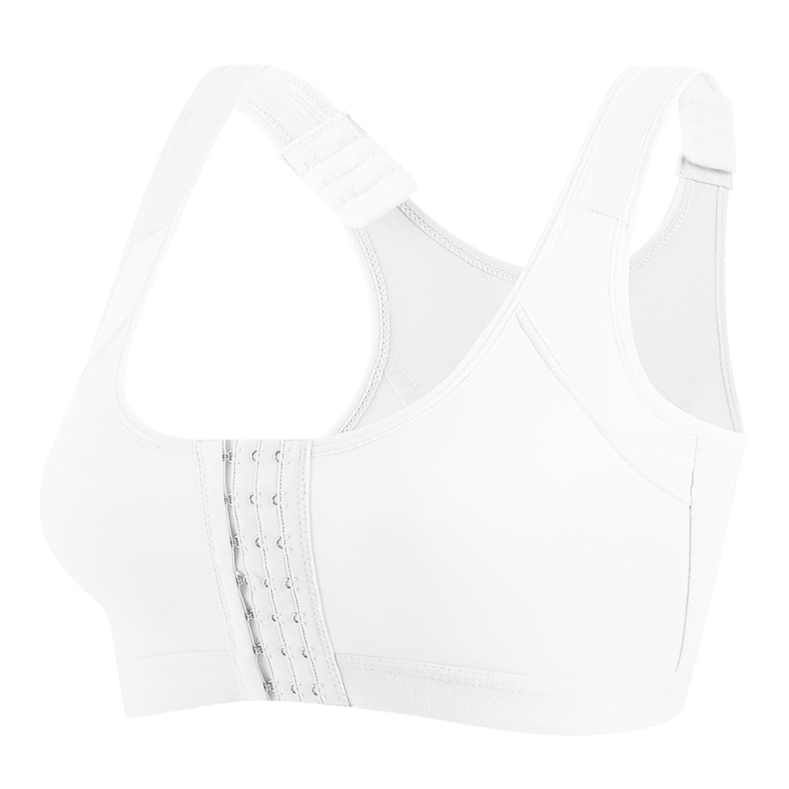  Plus Size Women Compression Sports Bras Front Closure Wirefree  Underwear Shockproof Active Yoga Vest Bras (Color : White, Size : X-Large)  : Clothing, Shoes & Jewelry