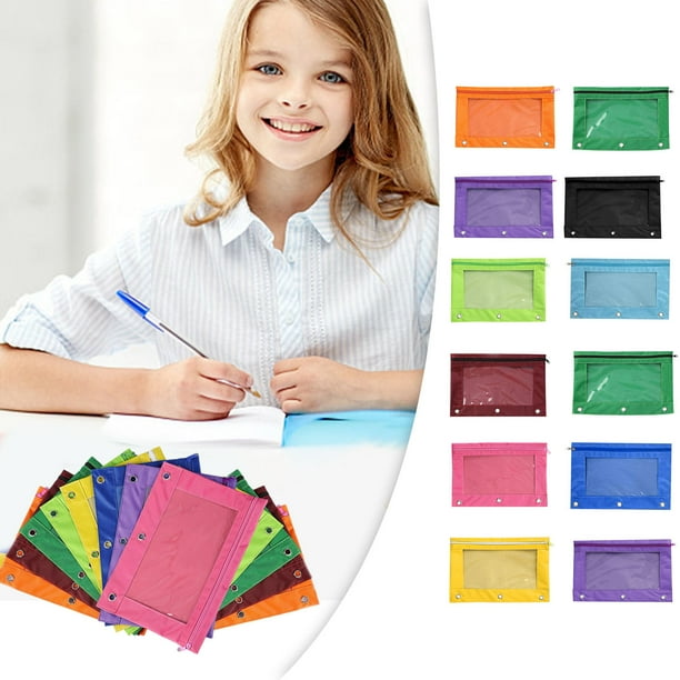 ERTUTUYI Document bag Zippered Mesh Pencil Pouch For School Binders