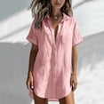 thumbnail image 4 of LEKODE Womens Beach Cover Up Button Down Shirts Summer Cotton Gauze Tops Bikini Swimsuit Pink XL, 4 of 6