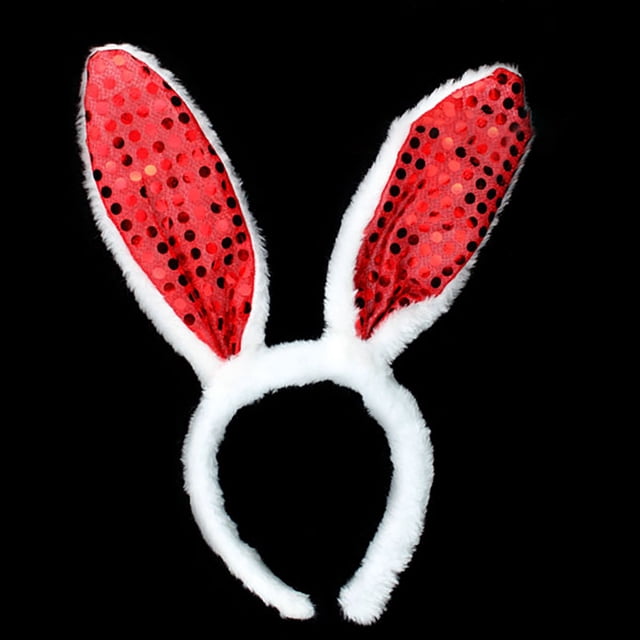 Under $5 Heardband Red Easter Adult Children Sequins Hairband Rabbit Ear Headband Hairband Accessories