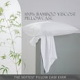 thumbnail image 2 of TOSMO Luxury Pillow Case Set of 2, Viscose Made from Bamboo OEKO-TEX, Silky Soft, Breathable & Cooling Pillow Cases with Envelope Closure (Standard, Classic White), 2 of 6