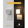 thumbnail image 4 of LED - Luces nocturnas enchufables en la pared, paquete de 1, luz nocturna enchufable de 0.3W, del atardecer al amanecer, blanco suave de 3000K, luz nocturna brillante con encendido/apagado, 4 of 8