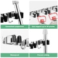 thumbnail image 4 of Jokapy Mop and Broom Holder Hanger Wall Mounted, 5 Position 4 Hooks Tool Organizer, Gray, 1 Pack, 4 of 10
