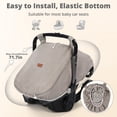 thumbnail image 6 of Baby Car Seat Cover, Caveen Muslin Infant Carseat Canopy, with Breathable Mesh Window, Universal Fit Most Car Seats, Grey, 6 of 8