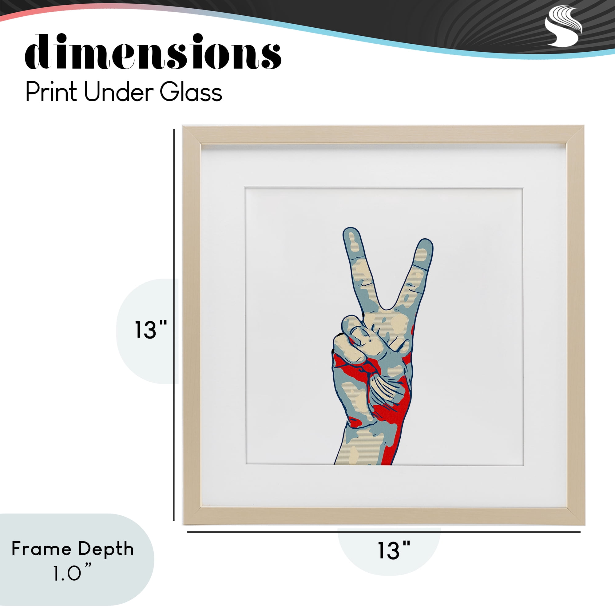 Stupell Industries Pop Style Peace Gesture Birch Framed Print Under Glass, design by Kim Curinga