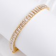 thumbnail image 2 of Gold-Tone Brass Cubic Zirconia Link Chain Smooth Tennis Bracelet Clear T166, 2 of 5