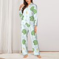 thumbnail image 2 of Lsque Kawaii Frogs Pattern Long Sleeve Pajama Set for Women - Soft 2-Piece Sleepwear and Loungewear Set with Pockets, Comfy Nightwear-Large, 2 of 7