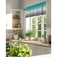 thumbnail image 7 of Turquoise Grey White Gradient Kitchen Valances for Windows Abstract Watercolor Valance Curtains&nbsp; for Kitchen /Living Room/Bedroom/ Bathroom Decor, 54"x18 " ,Rod Pocket 1 Panel,, 7 of 7