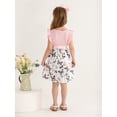 thumbnail image 5 of Toddler Baby Girls Casual Dresses Butterfly Floral Ruffled Princess Seaside Beach Dress Outfits Pink 18-24 Months, 5 of 6