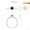 thumbnail image 5 of ANGARA Natural Cushion Blue Sapphire Ring with Diamond Halo in 14K White Gold for Women (Size-4mm) | September Birthstone, Birthday, Anniversary, Jewelry Gift for Women | Natural Blue Sapphire Ring, 5 of 9