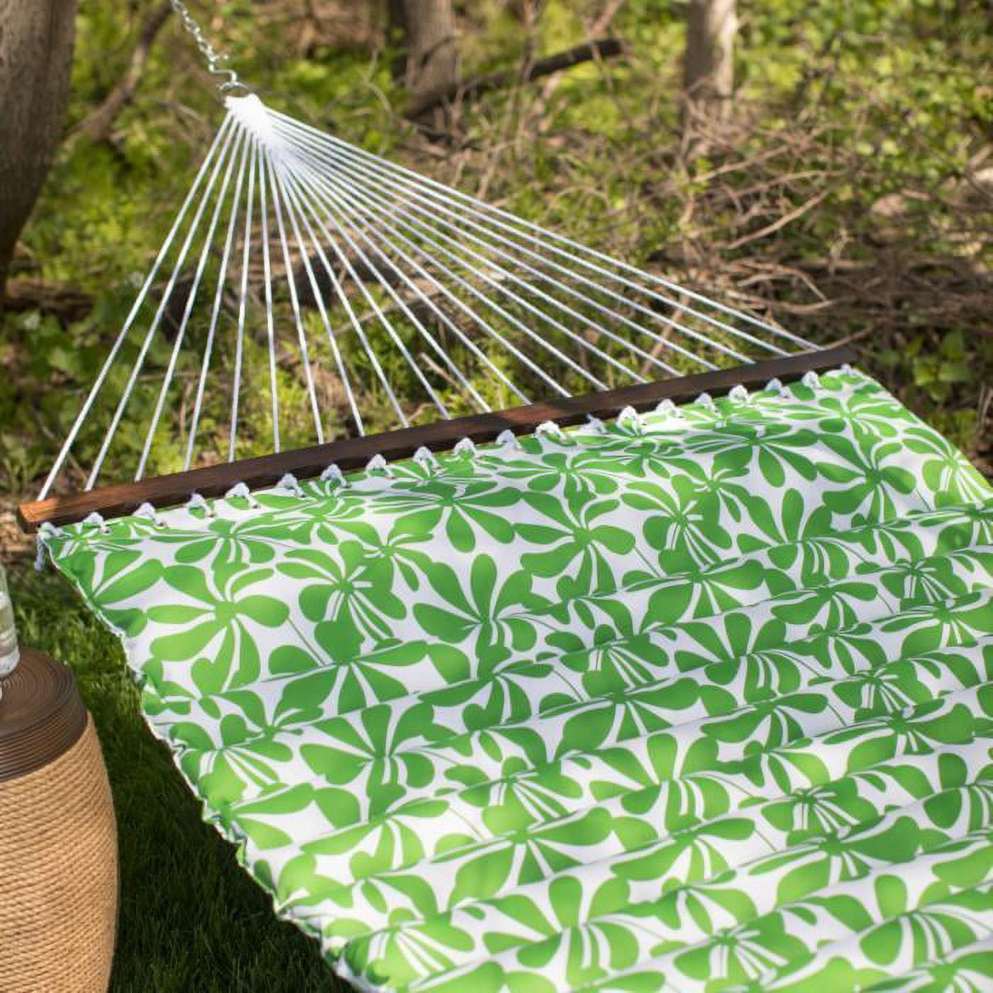 Coral Coast Garden Bloom 2 Person Hammock with Pillow, Spring Green Color, Product Assembled Size 11.65ft L x 4.5ft W