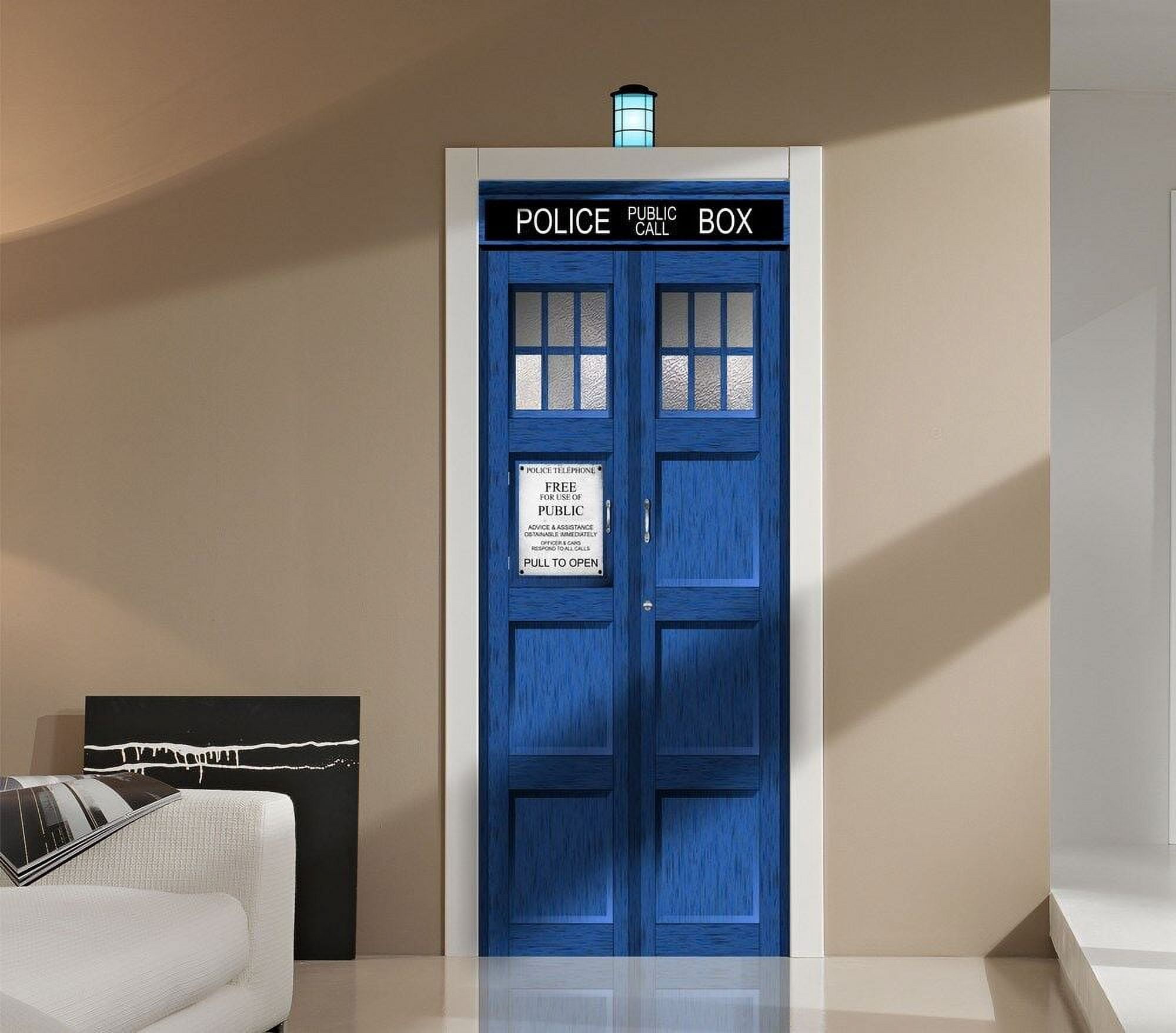 Doctor Who Inspired Laminated TARDIS Repositionable Door or Wall Decal Graphic Sticker