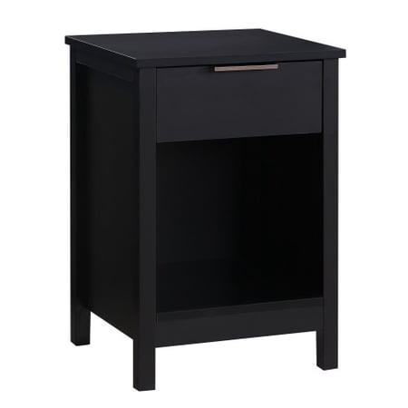Modern Nightstand with Drawer 3-Tier Bedside Side Table with Storage Shelf & Easy Assembly for Bedroom Living Room Black