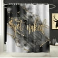 Get Naked Black and Gold Marble Texture Shower Curtain, Waterproof