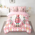 thumbnail image 2 of Feelyou Merry Christmas Child Bedding Comforter Set 7pcs, Cartoon Fairy Tale Queen Bedding Sets, Pink Plaid Buffalo Reversible Queen Sheet Sets, Luxury Bedroom Decor, 2 of 7