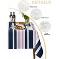 thumbnail image 2 of Navy Blue Pink Striped Table Cloth, Modern Minimalist Ombre Lines Waterproof Tablecloth for Rectangle Tables, Reusable Washable Fabric Table Cover for Restaurant Kitchen Dining Tables 54"x108", 2 of 6