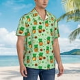 thumbnail image 3 of Sikiie St. Patrick's day Print Men's Hawaiian Shirt, Summer Beach Button Pocket Short Sleeve T-Shirt,Small, 3 of 7