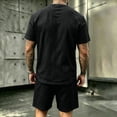 thumbnail image 5 of LEKWK Men Linen Sets Outfits 2 Piece Lightweight Loose Fit Solid Beach Vacation Summer Outfits Short Sleeve Crewneck Casual Tops and Drawstring Shorts, 5 of 6