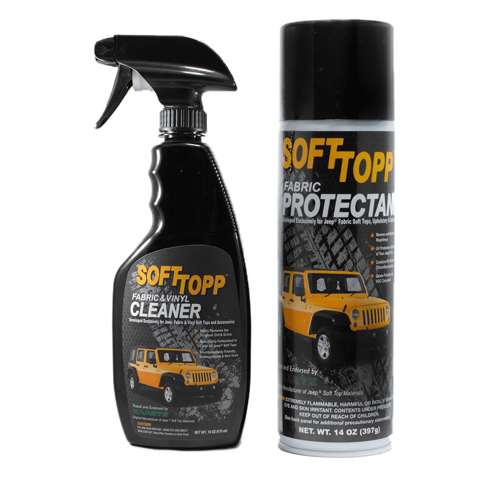 SOFTTOPP (by RAGGTOPP) Fabric Jeep Top Cleaner & Protectant Kit - Pack of 2  