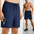 thumbnail image 3 of Taigaofy Men's Quick Dry Athletic Shorts - Breathable Stretch, Easy Care for Gym & Running Navy M, 3 of 8