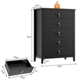 thumbnail image 2 of Fluted 5 Drawers Dresser,42.9"Wide Modern Chest of Drawers with Gold Metal Handle,Dresser TV Stand, Wood Drawer Organizer for Bedroom, Living Room, Hallway, 2 of 8