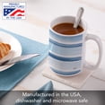 thumbnail image 3 of Highland Home Beach Blue Stripes 15 oz. Decorative Ceramic Mug, 3 of 5