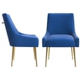 thumbnail image 6 of Home Beyond Velvet Upholstered Wing Back Parsons Chair with Golden Plated Legs, Accent Chairs with Contemporary Design for Living Room, Comfortable Armless Padded Chairs, Set of 2, VC-21B, Blue, 6 of 7