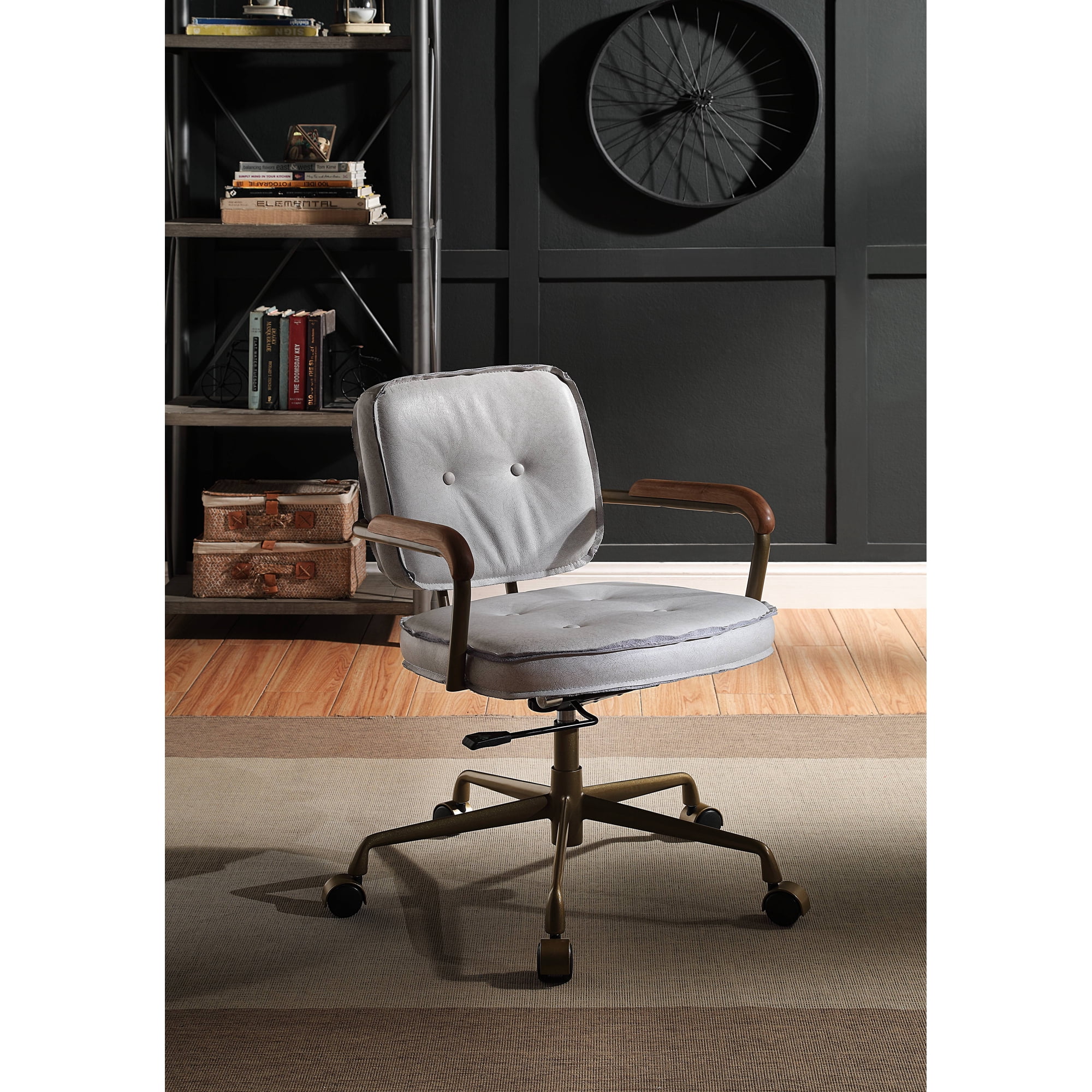 vintage white top grain leather product