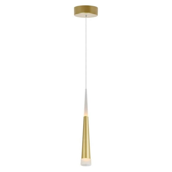 CWI Lighting AndesContemporary Metal LED Down Mini Pendant in Satin Gold