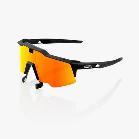 100% Percent Speedcraft Air Sunglasses - Soft Tact Black - HiPER Red Multilayer Mirror - 61004-100-43