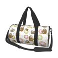 thumbnail image 1 of Fotbe Donut Sloth Pattern Foldable Sports Gym Bag with Wet Dry Pocket, Travel Bag, Large Capacity Duffel Bag, Splash Proof Carry on Bag, Overnight Bag, Weekender Bag, 1 of 6