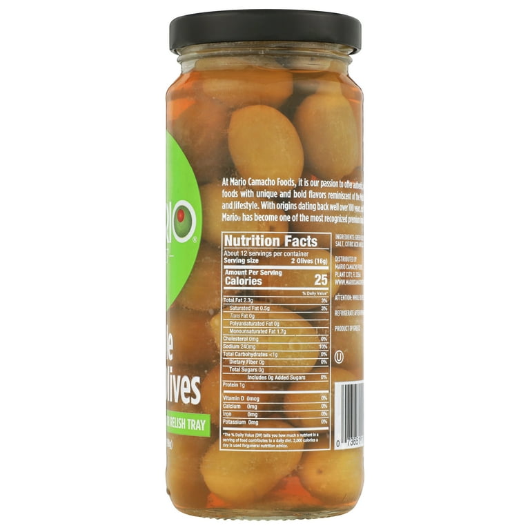 Mario Whole Spanish Queen Olives, 7 oz, Green, Kosher