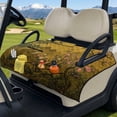 thumbnail image 3 of Xixirimido Easy-carry Golf Cart Seat Covers, Portable Golf Cart Seat Towel Blanket Quilted with 4 Pockets Fits for EZGO, Yamaha, Club Car & More 2-Seat Carts, Chinese-style Landscape Painting Yellow, 3 of 8
