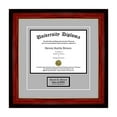 thumbnail image 3 of Personalized Single Diploma Frame with Double Matting for 10" x 8" Tall Diploma with Mahogany with Gold Lip 2" Frame, 3 of 6
