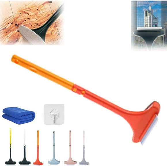 Cepillo de limpieza extensible XINYU 2 en 1 para pantalla de ventana naranja