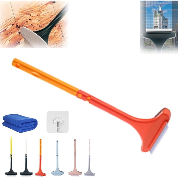 Cepillo de limpieza extensible XINYU 2 en 1 para pantalla de ventana naranja