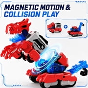 Dimoarch Magnetic Dinosaur Transforming Robot Toys for Boys Girls Age 3 4 5 6 7 8, 6-in-1 Dino Construction Trucks for Kids, Magnetic Car Toys, STEM Educational Building Toys Birthday Gift