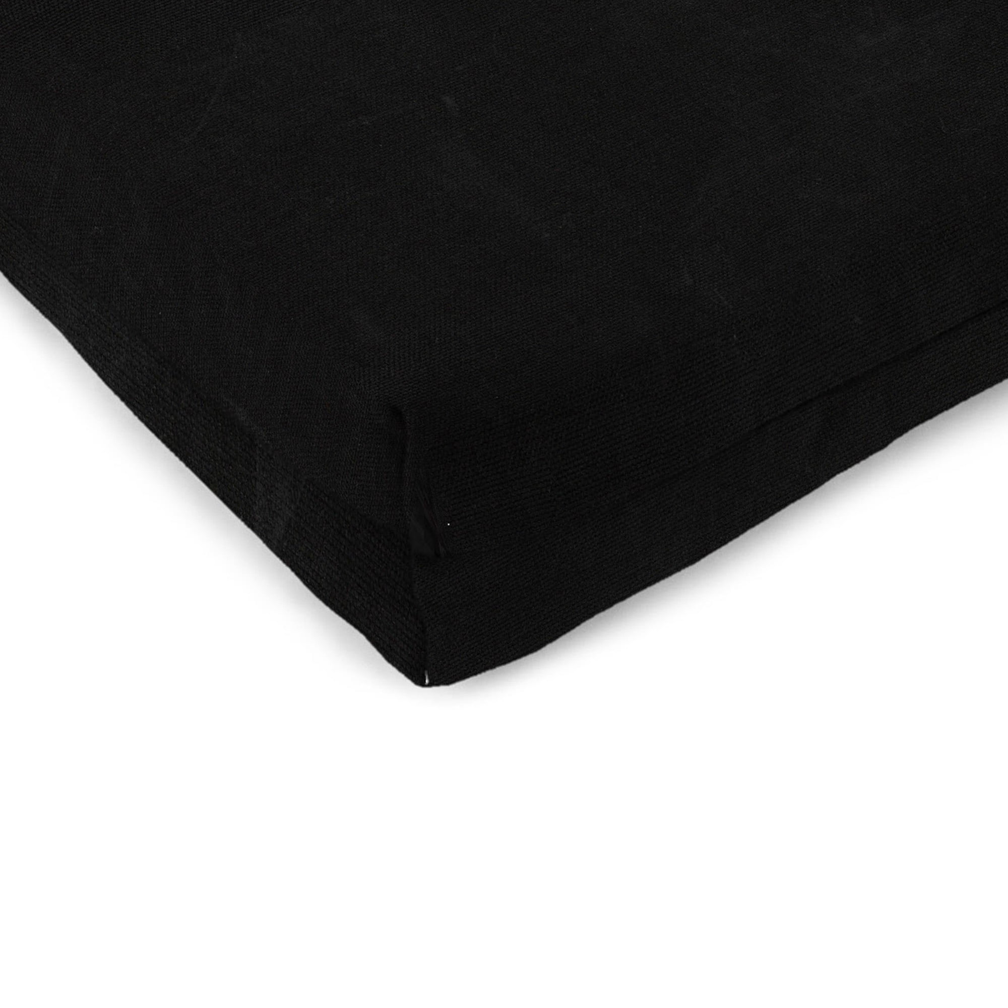 Jordan Manufacturing 17" x 19" Canvas Black Solid Rectangular Outdoor Chair Pad Seat Cushion with Ties (2 Pack)