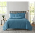 thumbnail image 1 of Clara Clark Home Quilt Set Bedspread - Ultra Soft Microfiber Embossed Grid Weave Pinsonic Lightweight - Quilted Comforter 5 Piece Bedding Set - 2 Pillow Shams, 2 Euro Shams - Twin, Blue Heaven, 1 of 4