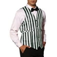 thumbnail image 4 of Chaleco de Negocios INSPIRE CHIC para Hombre, Corte Slim Fit, Cuello en V, Sin Mangas, Estampado a Rayas, Color Negro, 4 of 5