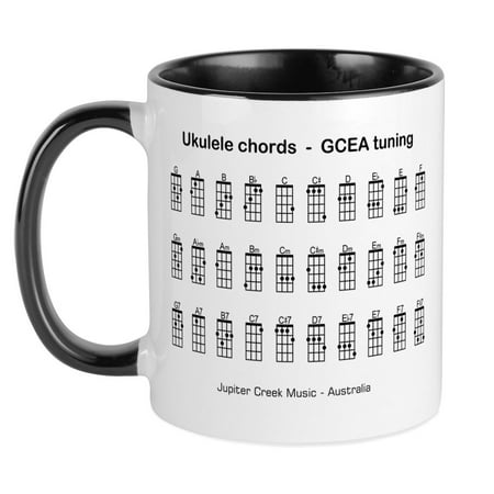 

CafePress - Ukulele Chords Mug - Ceramic Coffee Tea Novelty Mug Cup 11 oz